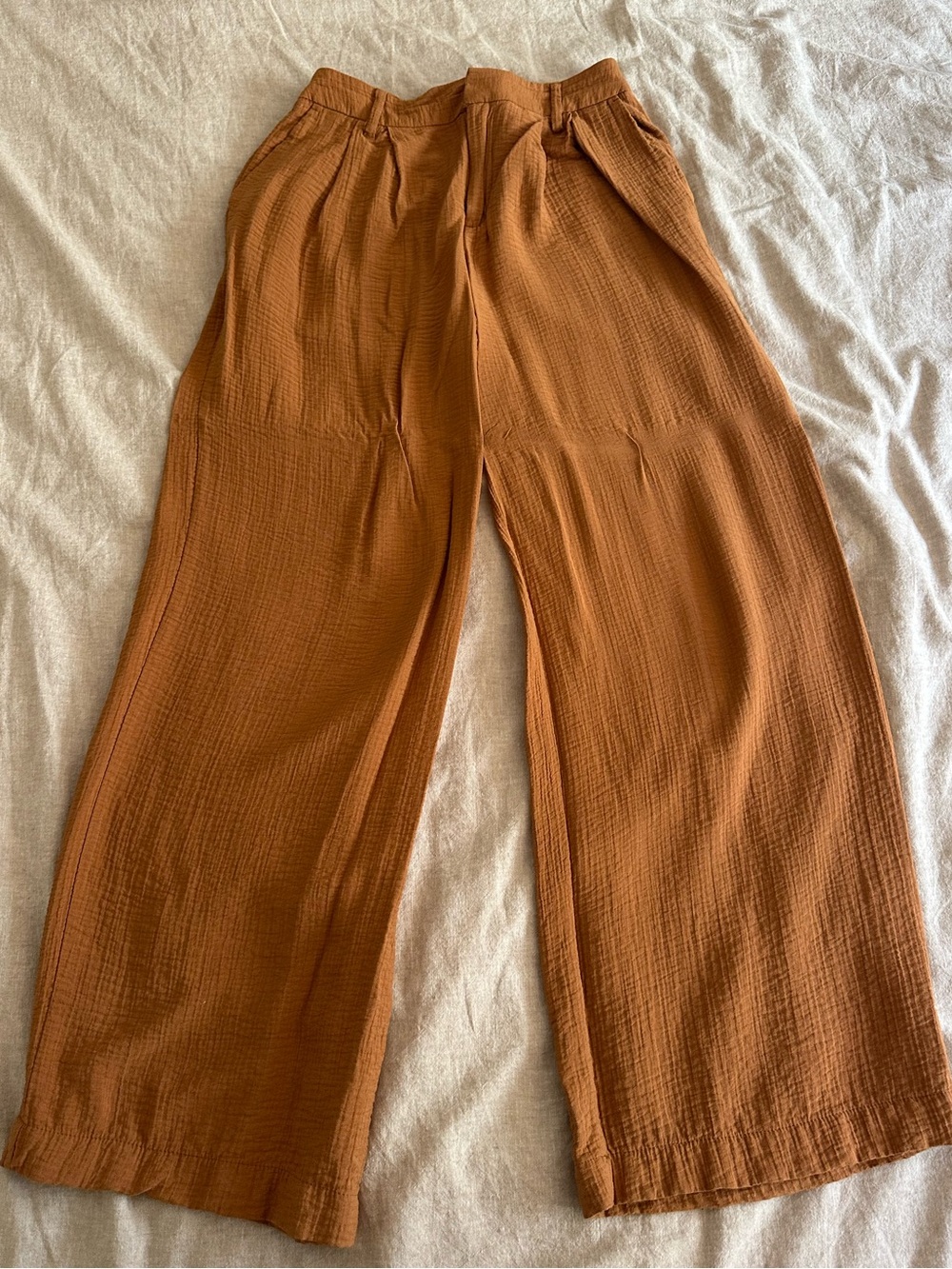 A New Day Rust Gauze Wide Leg Pants Size 4